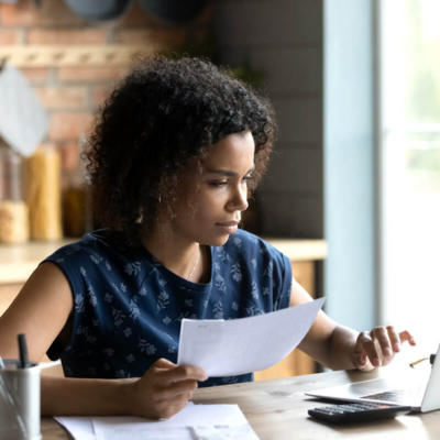 woman typing 400 x 400